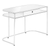 47" White and Silver Wood and Metal Sled Computer Desk - 608219269678