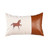 Homeroots Home Decor 20 Inches x 12 Inches Beige Horse Animal Print Zippered Handmade Faux Leather Lumbar Pillow, Handmade