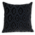 22" Black and Blue Ogee Cotton Throw Pillow with Embroidery and Applique - 608219292904