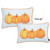 Set of Two 12" X 20" Yellow And White Fabric Lumbar Throw Pillow Covers