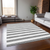 9' X 12' Gray and White Striped Washable Non Skid Indoor Outdoor Area Rug - 608219257491