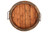 15" Gray And Natural Solid Wood Handmade Round Serving Tray With Handles - 880016542622
