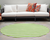 8' Round Green and White Round Striped Washable Non Skid Indoor Outdoor Area Rug - 608219046255