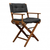 23" Black and Natural Wood Solid Wood Indoor Outdoor Director Chair with Black Cushion - 606114762898