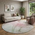 8' Blush And Ivory Abstract Washable Round Rug With UV Protection - 880016770452