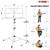 Music Stand For Sheet Music Portable Tripod Adjustable Folding Note Holder With Light  - 810144132655