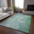 3' X 5' Teal And Ivory Abstract Washable Area Rug With UV Protection - 880016555080