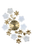 26" Gold White And Black Metal Silent Analog Floral Wall Clock - 880016829242