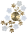 26" Gold White And Black Metal Silent Analog Floral Wall Clock - 880016829242