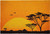 24" X 36" Orange Yellow And Black Sunrise Trees Outdoor Coir Door Mat - 880024627809