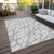 8' X 10' Silver And Gray Abstract Washable Indoor Outdoor Area Rug - 880016456745