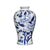 Floral Chinoiserie Round Porcelain Table Vase - 880016468298