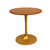 30" Brown and Gold Rounded Solid Wood and Iron Pedestal Base Dining Table - 606114813712