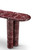 60" Red Genuine Marble Oval Double Pedestal Console Table - 880024578347