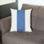 Homeroots Home Decor White And Blue Centered Strap Throw Pillow, 18x18 Inches