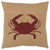 Homeroots Tan Brown Distressed Crab Throw Pillow, Tan Brown, 20 x 20 Inches