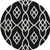 8' Black And Ivory Round Trellis Washable Indoor Outdoor Area Rug - 608219198954