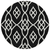 8' Black And Ivory Round Trellis Washable Indoor Outdoor Area Rug - 608219198954