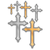 Sticker Silver Gold Cross Collection - 603799705349