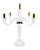 20" Clear Silver And Gold Crystal Tabletop Candelabra Candle Holder - 880016400342