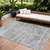 10' X 14' Gray And Ivory Oriental Washable Indoor Outdoor Area Rug - 880016562453