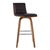 30" Brown Solid Wood Swivel Low Back Bar Height Bar Chair - 606114633204