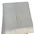Herringbone Cotton Blend K Initial Throw Blanket with Tassels Embroidery - 880016806496