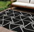 10' X 14' Black And Ivory Geometric Washable Indoor Outdoor Area Rug - 880016687170