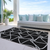 10' X 14' Black And Ivory Geometric Washable Indoor Outdoor Area Rug - 880016687170