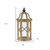 Set of Two Natural and Brown Wood and Metal Geometric Floor Lantern Candle Holders - 608219394615