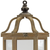 Set of Two Natural and Brown Wood and Metal Geometric Floor Lantern Candle Holders - 608219394615