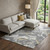 8' X 10' Gray Gold And Ivory Abstract Washable Area Rug With UV Protection - 880024756486