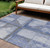 8' X 10' Denim Blue And Gray Geometric Washable Indoor Outdoor Area Rug - 880016600131