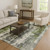9' X 12' Olive Green Charcoal And Ivory Abstract Washable Area Rug With UV Protection - 880016720228