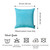 Set of Two 18" Aqua Fabric Throw Pillow Covers
