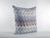 18” Blue Gray Hatch Zippered Suede Throw Pillow