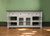 60" Ivory Solid Wood Open shelving Distressed TV Stand - 606114745594