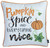 Set of Four 18" Black Orange And White Halloween Pumpkin Text Fabric Throw Pillow Covers