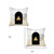 Set Of Two 18" X 18" White Black And Gold Abstract Zippered Handmade Polyester Throw Pillow