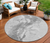 8' Gray And Silver Round Abstract Washable Indoor Outdoor Area Rug - 880016574838