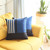 Set Of Two 18" X 18" Blue Striped Zippered Handmade Polyester Throw Pillow