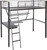 79" X 42" X 72" Silver And Black Metal Tube Loft Bed With Desk - 689211814103