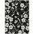 8' X 10' Black Ivory And Gray Floral Washable Indoor Outdoor Area Rug - 880016531244
