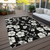8' X 10' Black Ivory And Gray Floral Washable Indoor Outdoor Area Rug - 880016531244
