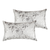 Set of Two 12" X 20" Gray and Silver Abstract Cowhide Lumbar Throw Pillows with Glitter - 608219272692