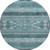 8' Teal And Ivory Southwestern Washable Round Rug With UV Protection - 880016583489