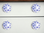 Set of Eight Blue And White Ceramic And Metal Drawer Pull Knobs - 608219383596