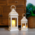 Distressed Filigree Metal Tabletop Lantern Candle Holders - 880016829563