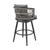 37" Gray Metal Swivel Outdoor Counter Height Bar chair with Footrest - 608219190712