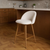 Oak Fabric Metal Low Back Counter Height Swivel Bar Chair - 880024588704